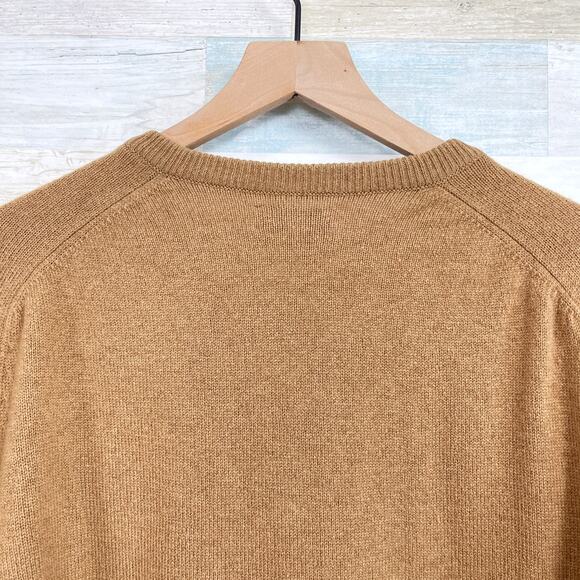 St Andrews Golf Company Scotland Vintage V Neck Sweater Tan England Mens 44 L - Picture 5 of 6
